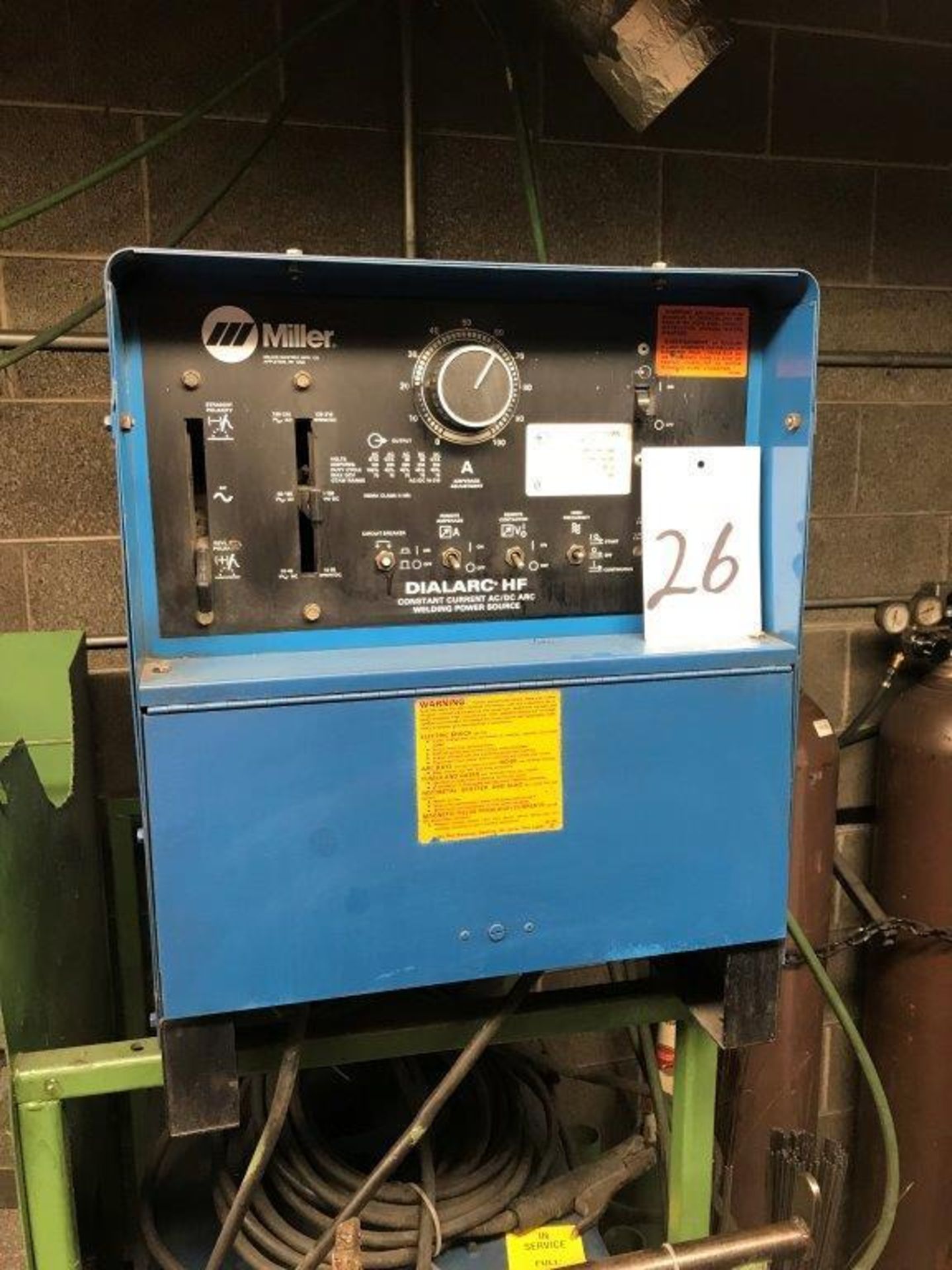 Miller Dialarc HF Constant Current AC/DC Arc Welding Power Source, S/N JH295801, Single Phase (