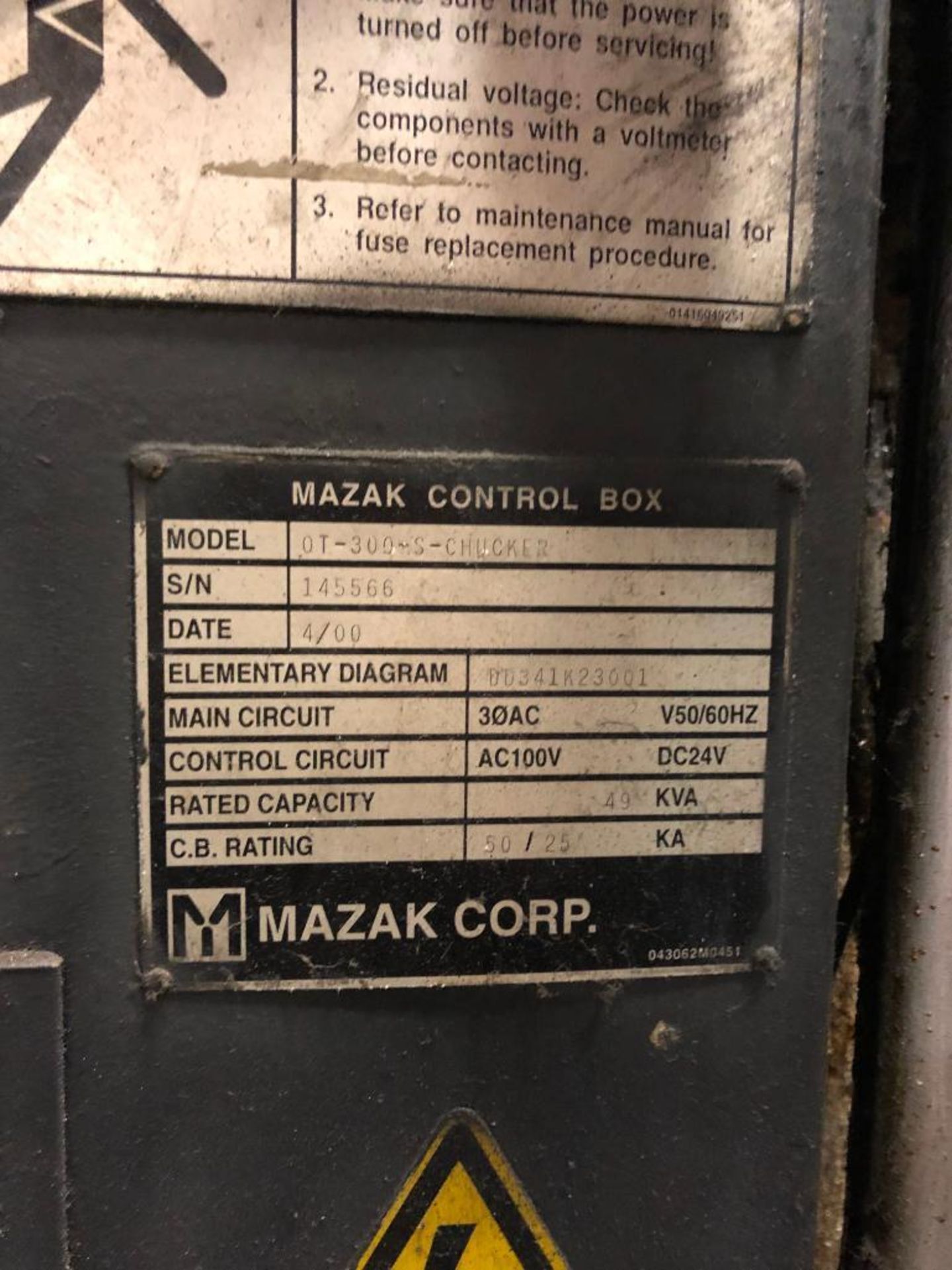 Mazak Quick Turn 300S CNC Chucker, S/N 145566 (New 2000), w/ Mazatrol CNC Control, Chip Conveyor ( - Image 5 of 5