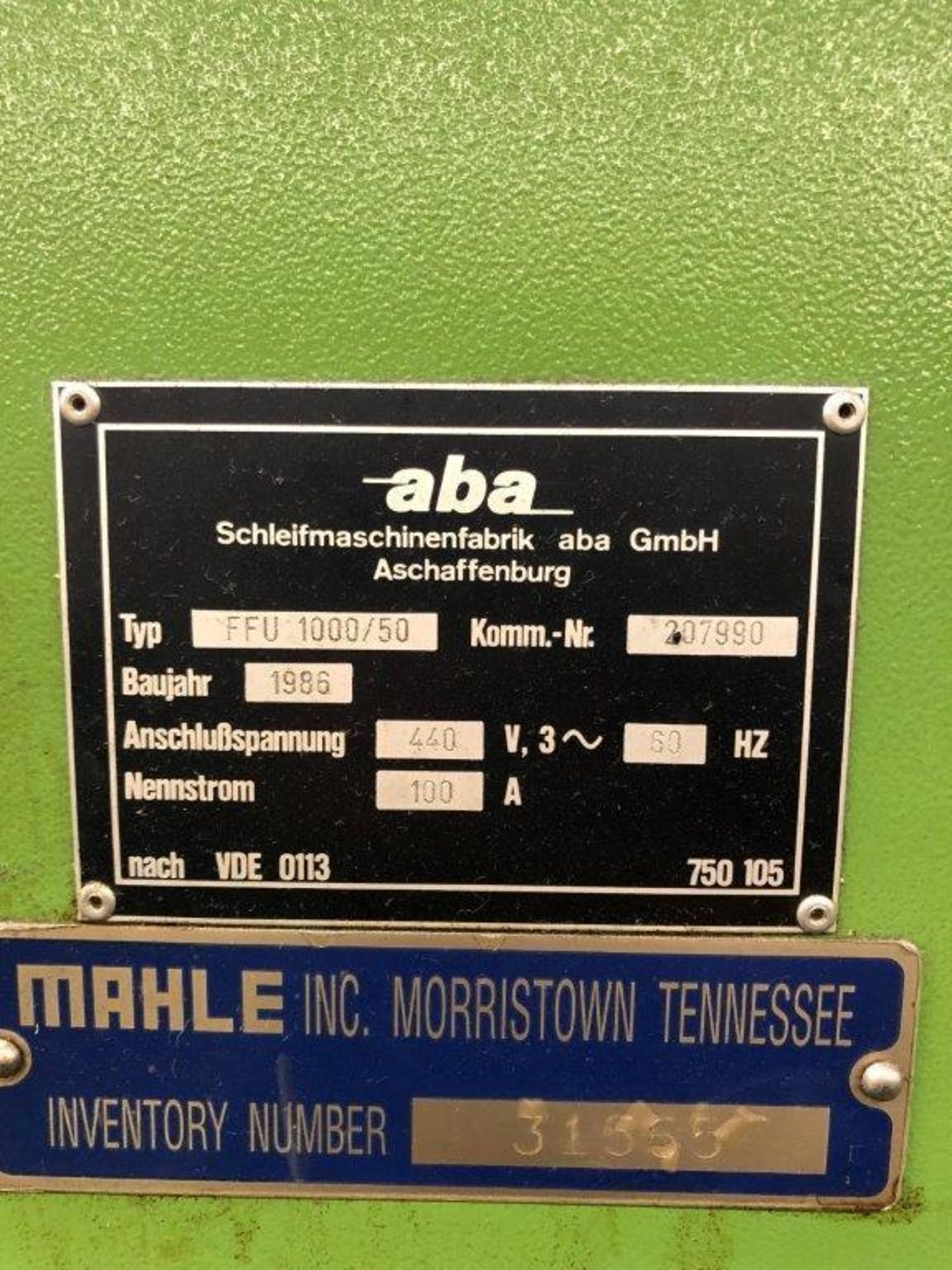 Aba FFU 1000/50 Surface Grinder, S/N 207990 (New 1986), 15.75" x 39" Electro-Magnetic Chuck - Image 10 of 10