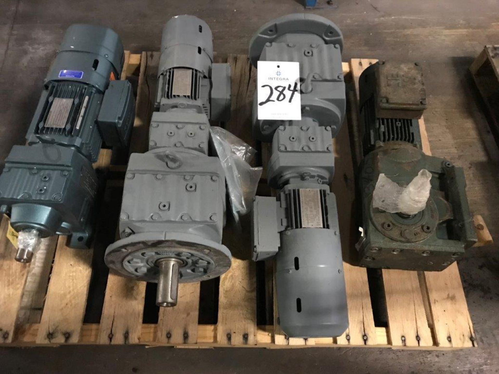 (4) Assorted Motors with Gearbox (Spare Parts Area)