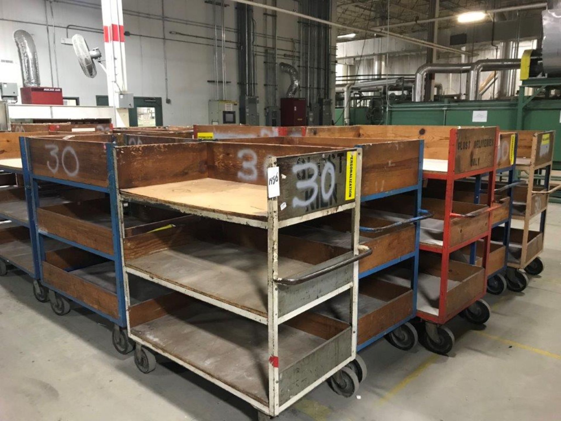 (18) Assorted 3-Tier Material Handling Carts