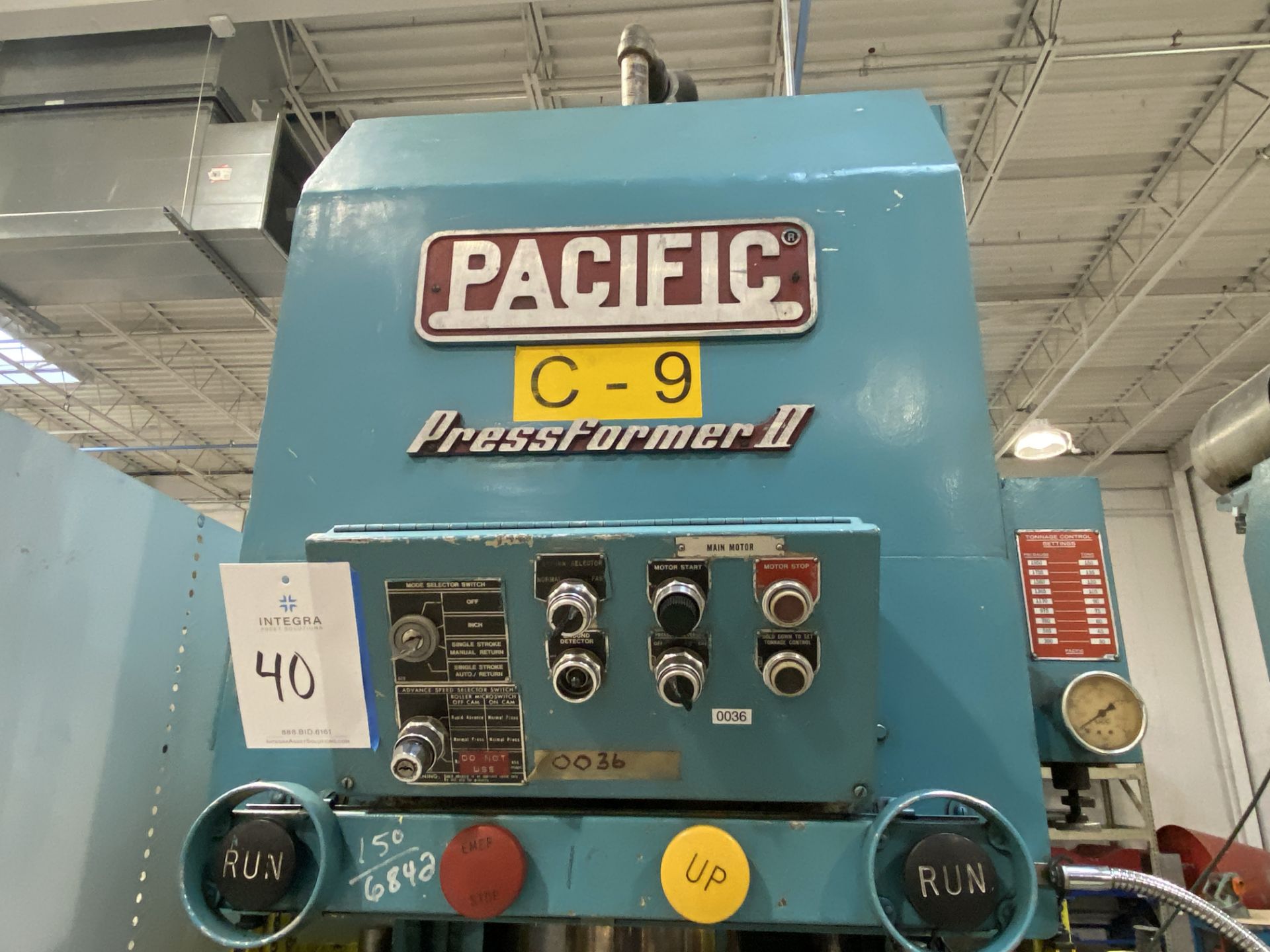 Pacific Pressformer PF150-II 150-Ton Hydraulic C-Frame Press, S/N 6842 - Image 2 of 15