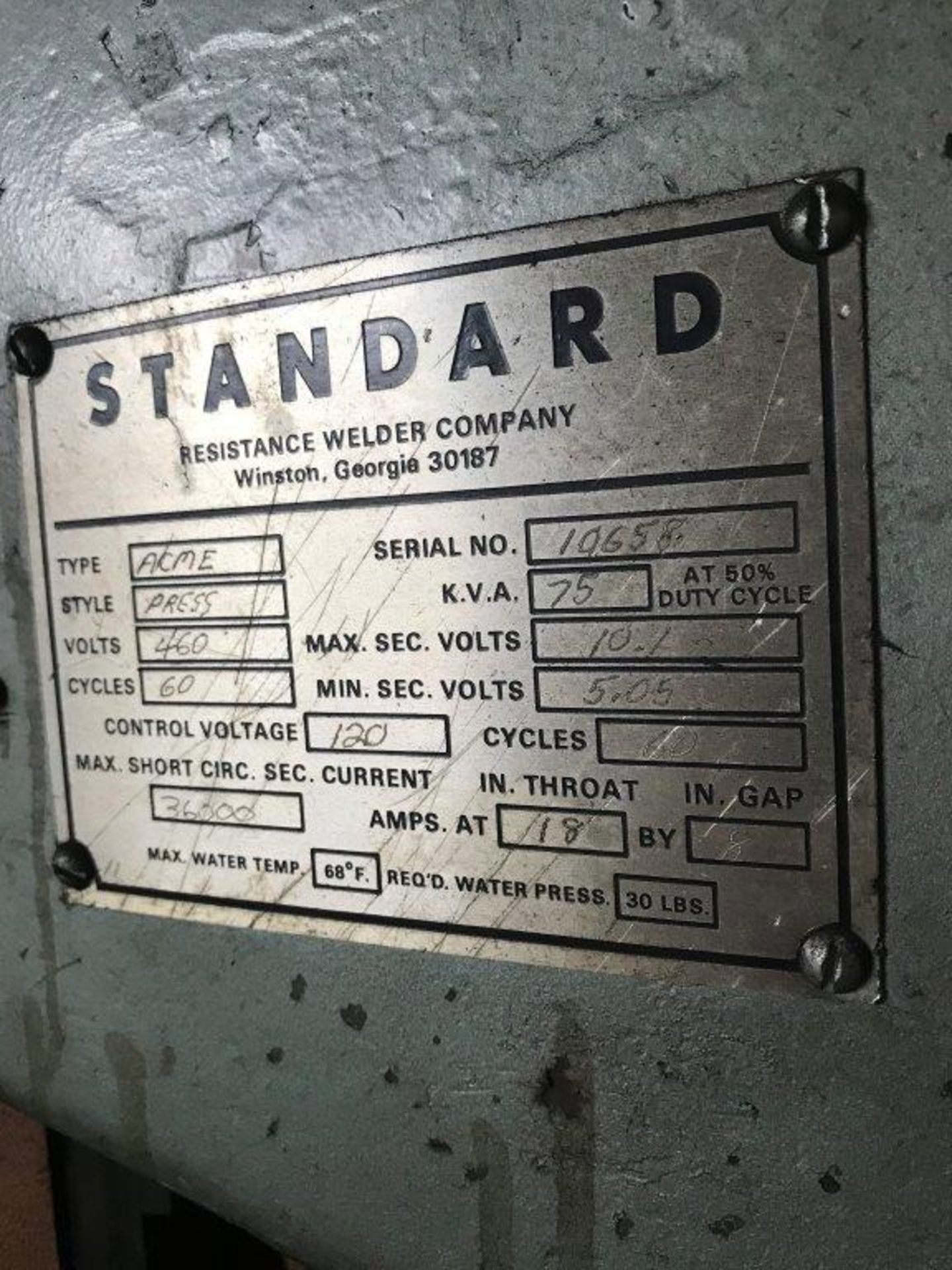 Acme 75-KVA Spot Welder - Image 2 of 3