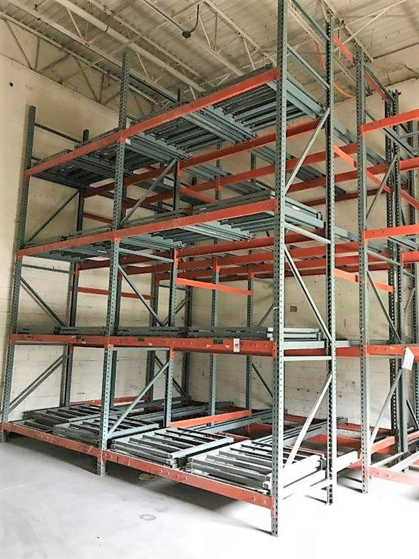 (3) Sections Gravity Feed Pallet Racking