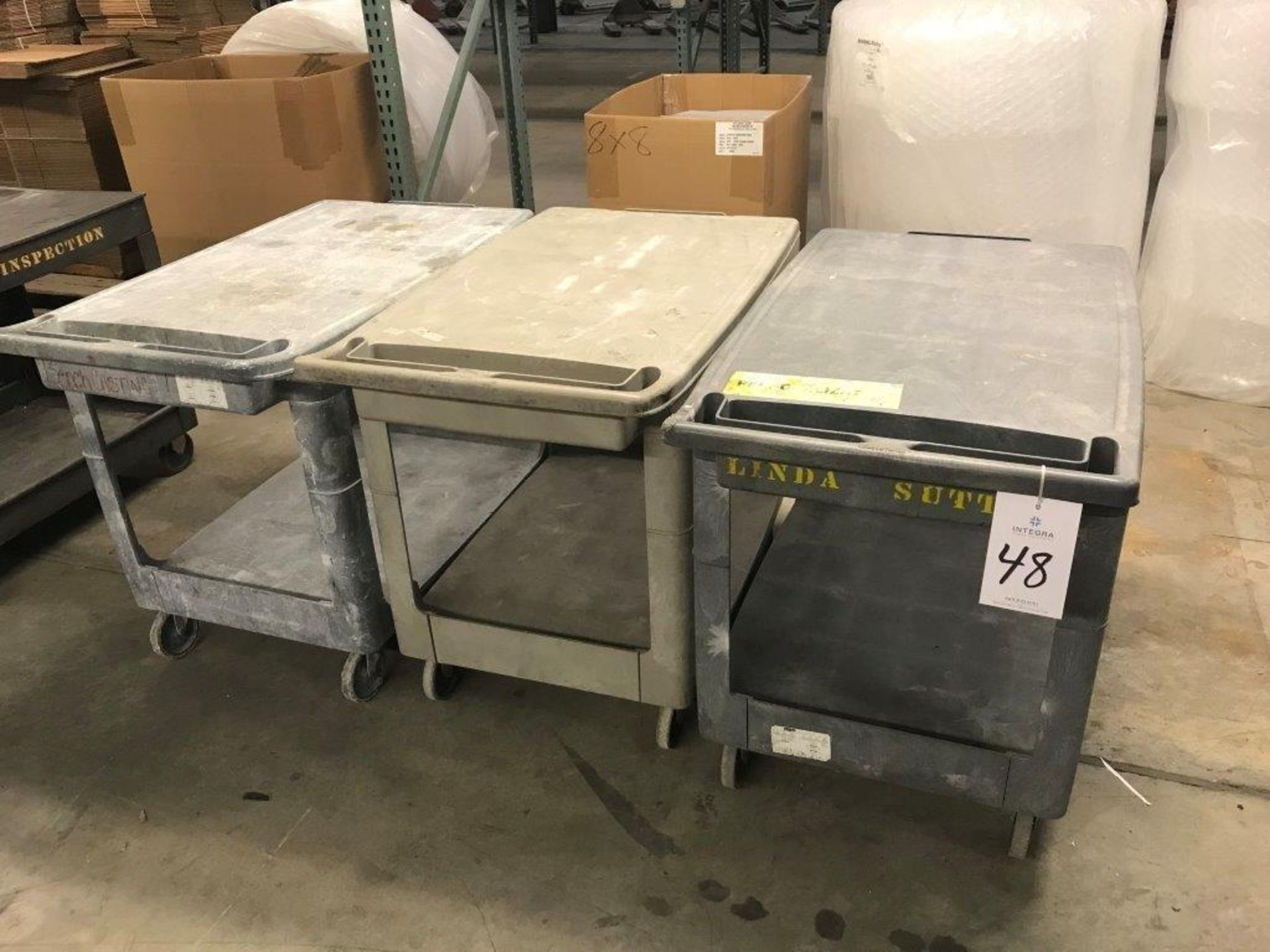 (3) Rubbermaid Plastic Carts