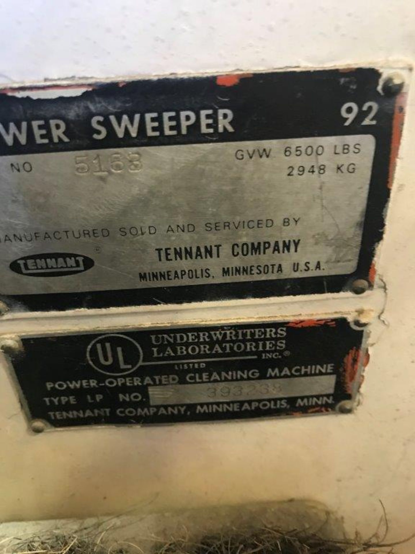 Tennant Power Sweeper 92 Floor Sweeper - Image 4 of 4