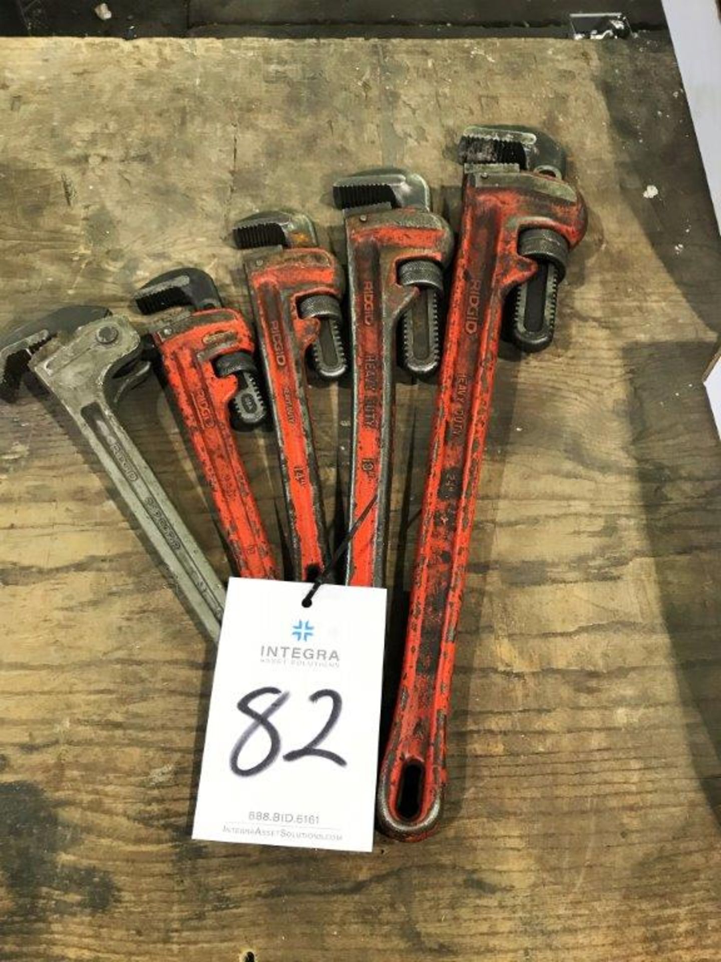 Lot of (5) Assorted Ridgid Pipe Wrench Tools