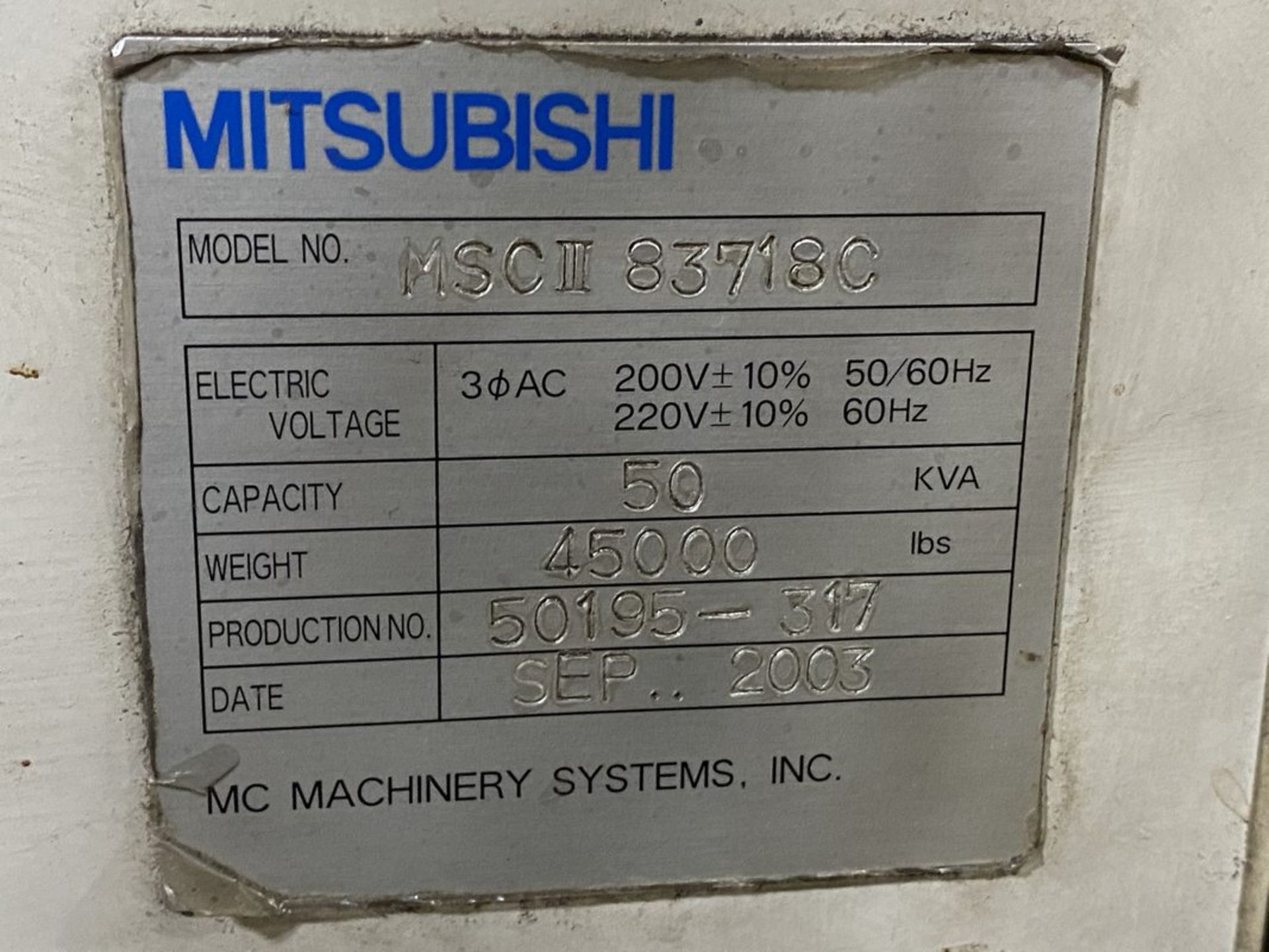 Mitsubishi MSC III 83718C Tower & Transfer/Delivery System, 2003 - Image 21 of 21