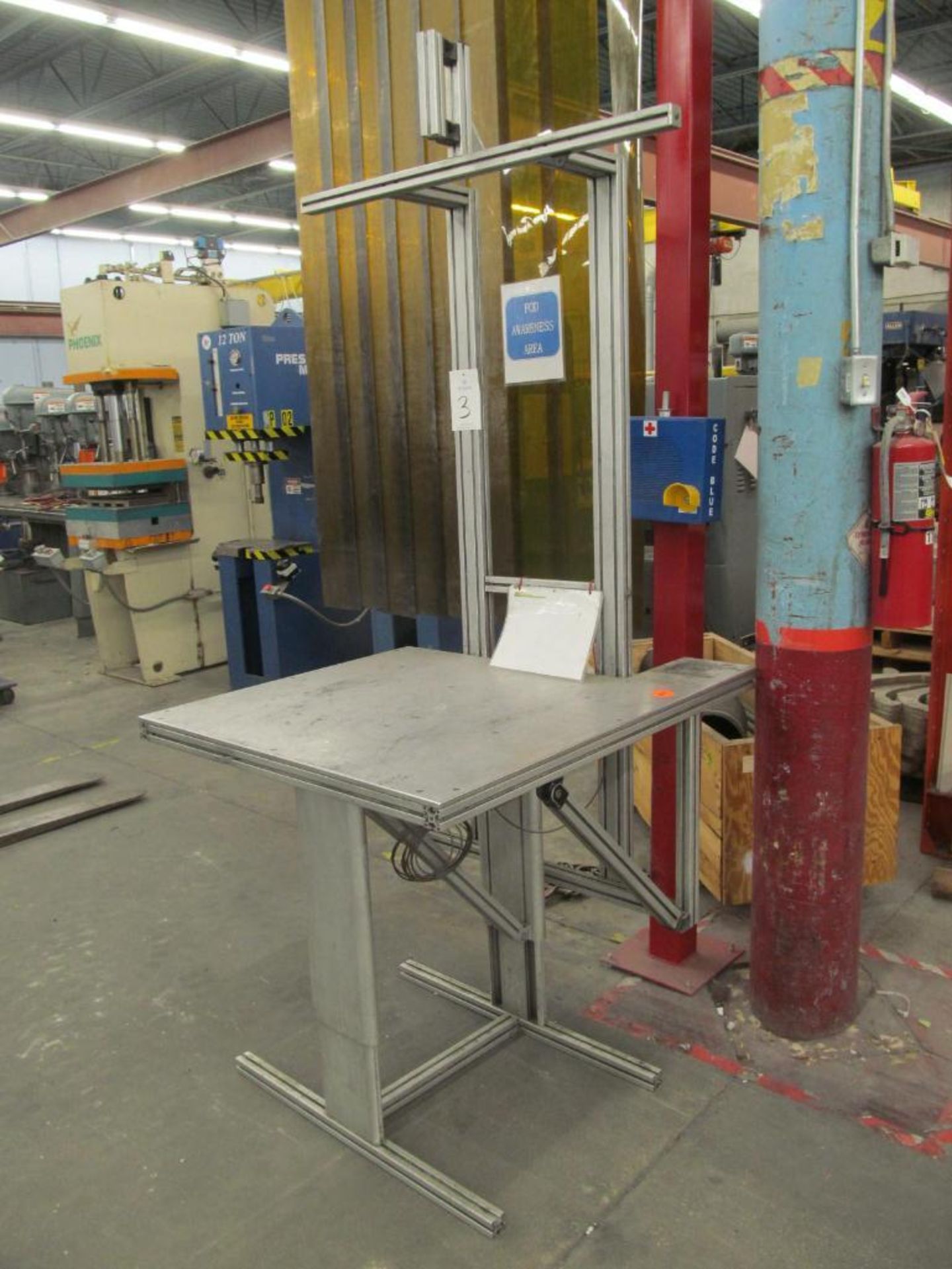 Custom Fabricated Aluminum Adjustable Height Work Bench - Image 2 of 2