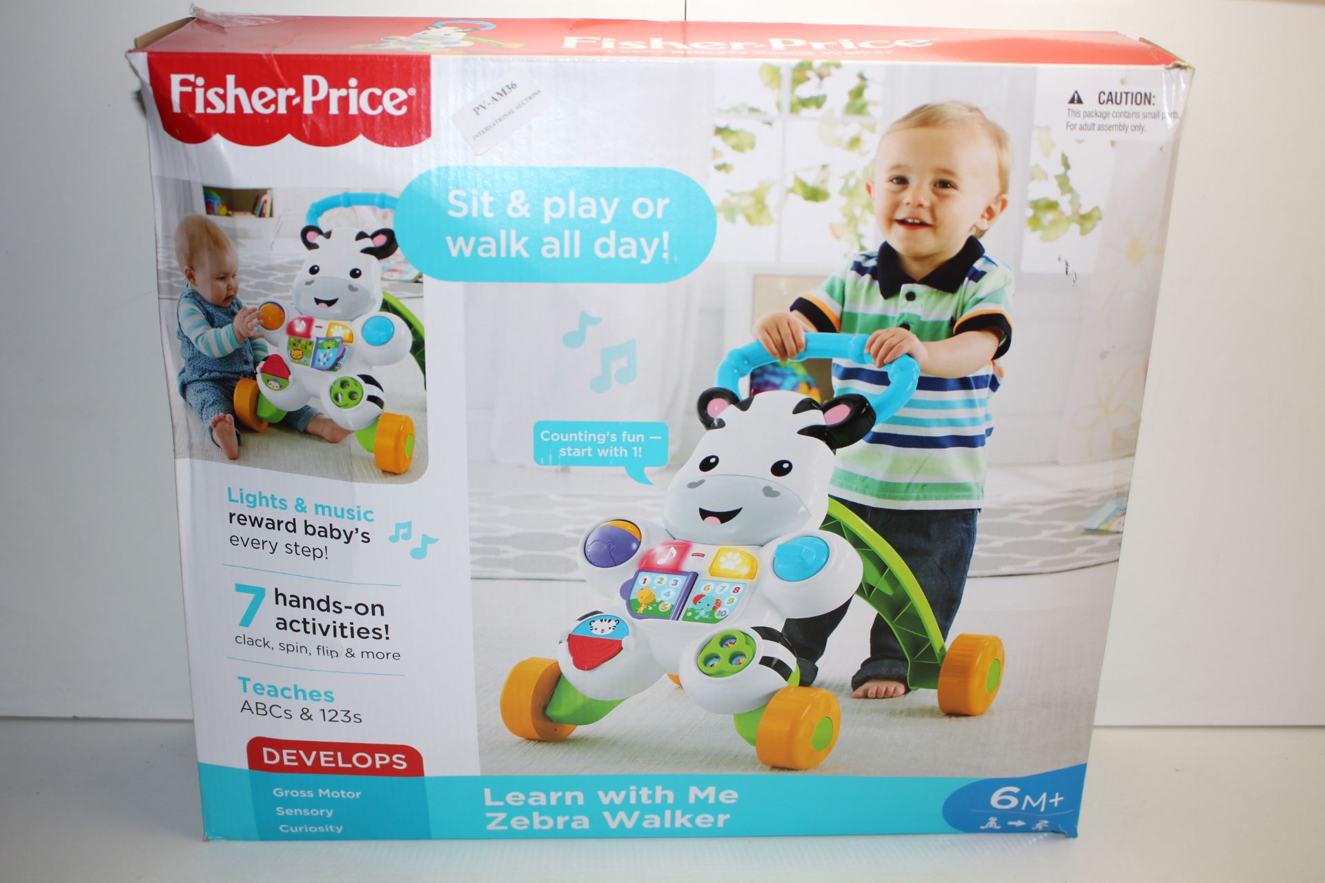 BOXED FISHER PRICE LEARN WITH ME ZEBRA WALKER RRP £28.99Condition ReportAppraisal Available on