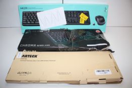 3X ASSORTED BOXED KEYBOARDS BY LOGITECH, KLIM & ARTEK (IMAGE DEPICTS STOCK)Condition ReportAppraisal