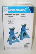 BOXED SILVERLINE AXLE STAND SET 2PCE 3TONNE RRP £27.90Condition ReportAppraisal Available on