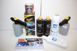 10X ASSORTED CAR CARE PRODUCTS TO INCLUDE AUTO GLYM, HAMMERITE, MEGUIARS, AUTOSOL & OTHER (IMAGE