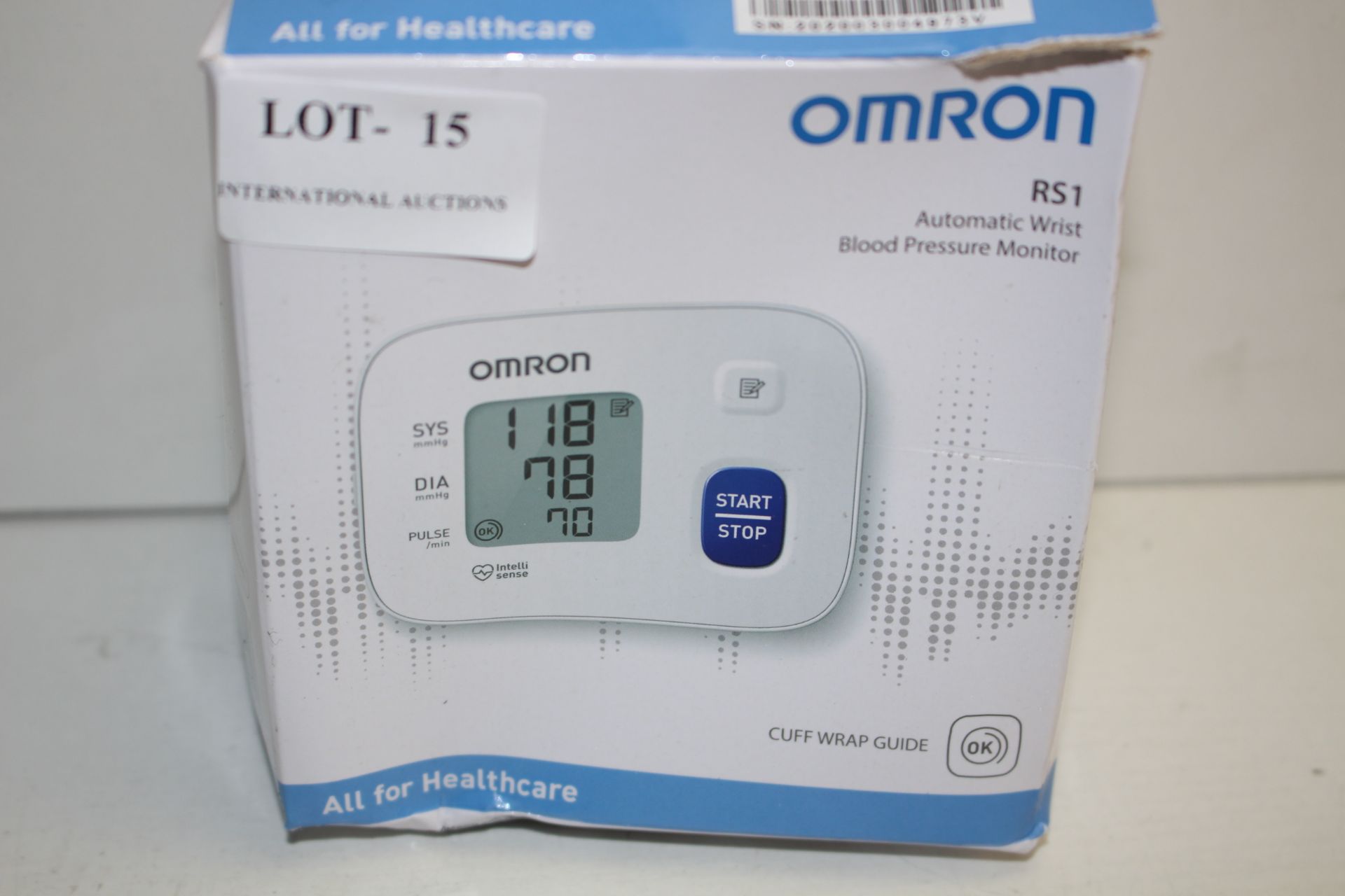 BOXED OMRON RS1 AUTOMATIC WRIST BLOOD PRESSURE MONITOR RRP £29.99Condition ReportAppraisal Available