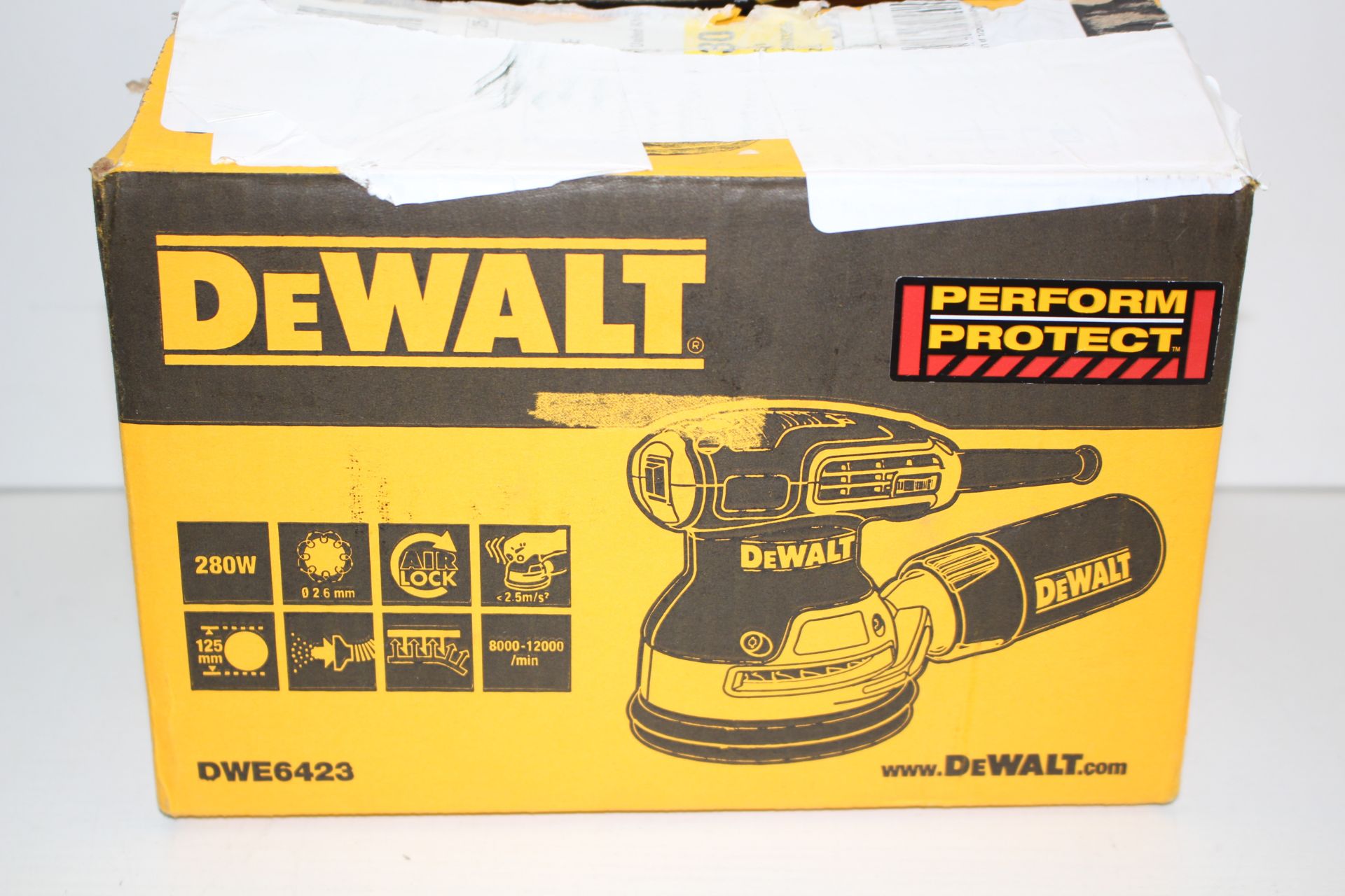 BOXED DEWALT DWE6423 110V ORBITAL SANDER RRP £164.00Condition ReportAppraisal Available on