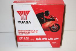BOXED YUASA MOTORCYCLE & POWERSPORTS BATTERY YB14-A2 RRP £43.01Condition ReportAppraisal Available