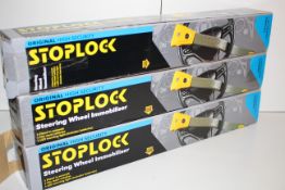 3X BOXED STOPLOCK STEERING WHEEL IMMOBILISER COMBINED RRP £99.96Condition ReportAppraisal