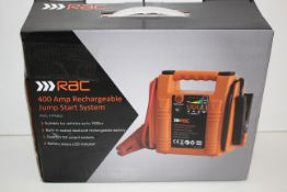 BOXED RAC 400 AMP RECHARGEABLE JUMP START SYSTEM RRP £63.48Condition ReportAppraisal Available on