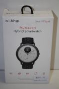 BOXED WITHINGS STEEL HR SPORT MULTI-SPORT HYBRID WATCH RRP £120.00Condition ReportAppraisal