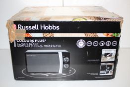 BOXED RUSSELL HOBBS COLOUR+ CLASSIC BLACK MANUAL MICROWAVE RRP £71.98