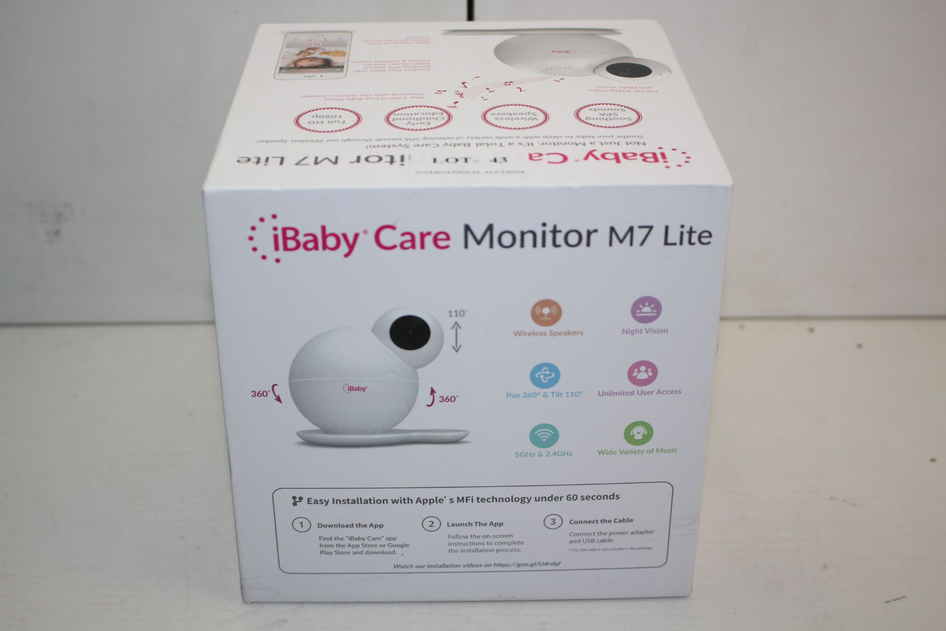 BOXED IBABY CARE MONITOR M7 LITE IOS/ANDROID BABY MONITOR RRP £149.00