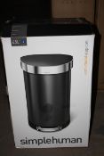 BOXED SIMPLEHUMAN SEMI-ROUND STEP CAN 45L RRP £109.95 Appraisal Available on Request- All Items