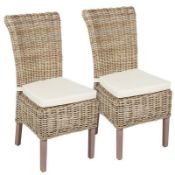 BRAND NEW Wicker Merchant Chairs WW-013 X2 Wicker Chairs With Cushions RRP-£389.99 (EXTRA LARGE ITEM