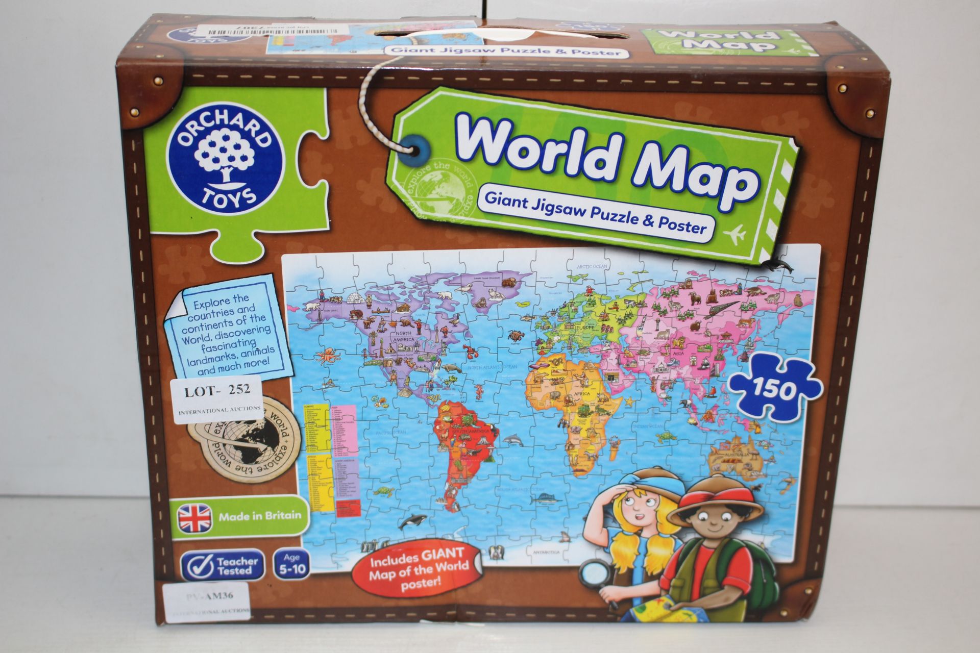 BOXED ORCHARD TOYS WORLD MAP GIANT JIGSAW PUZZLE R