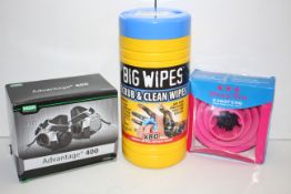 3X ASSORTED ITEMS TO INCLUDE WIPES, MASK & RUBBER HAIRDRYER DIFFUSER (IMAGE DEPICTS STOCK)