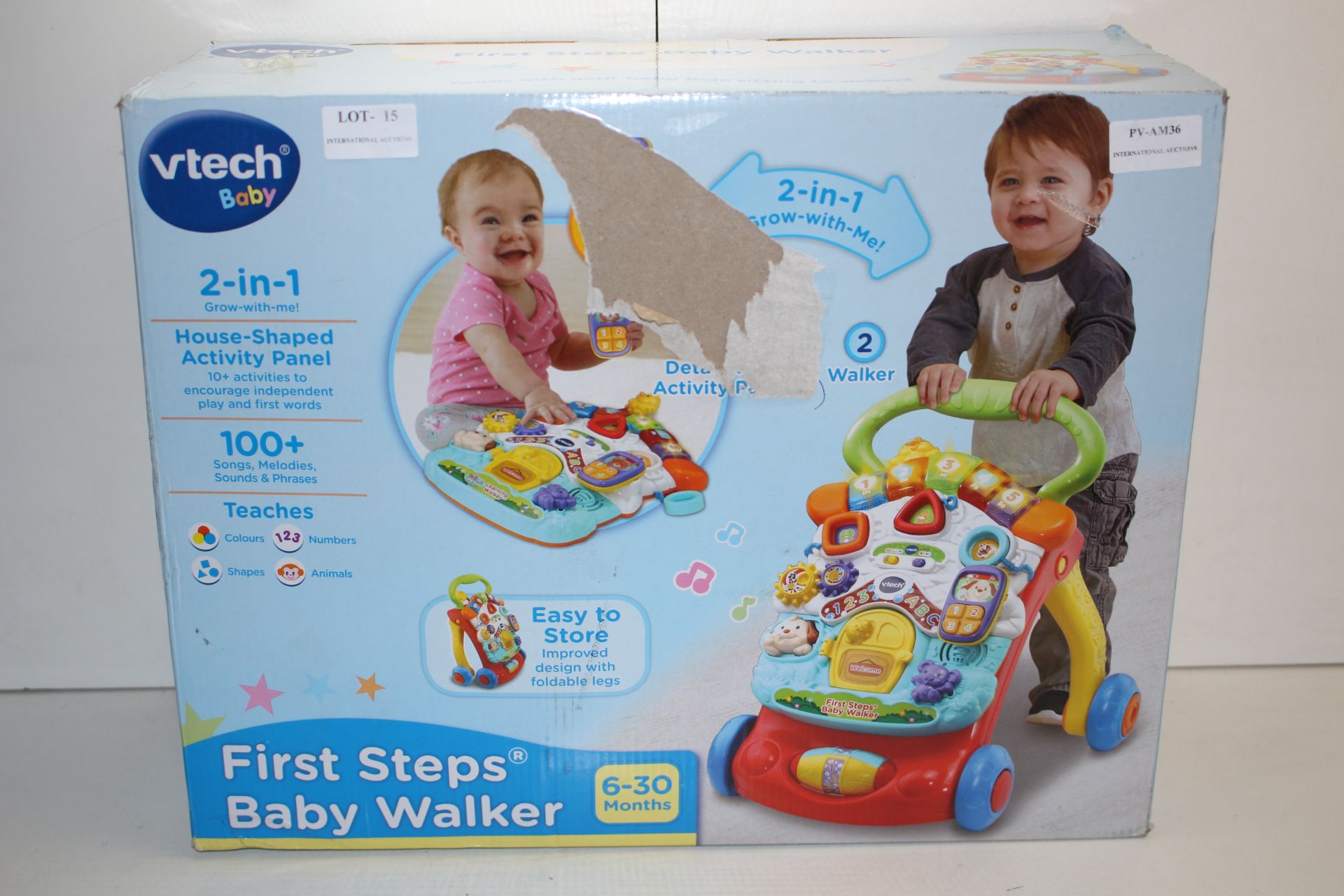 BOXED VTECH BABY FIRST STEPS BABY WALKER 6-30MTHS