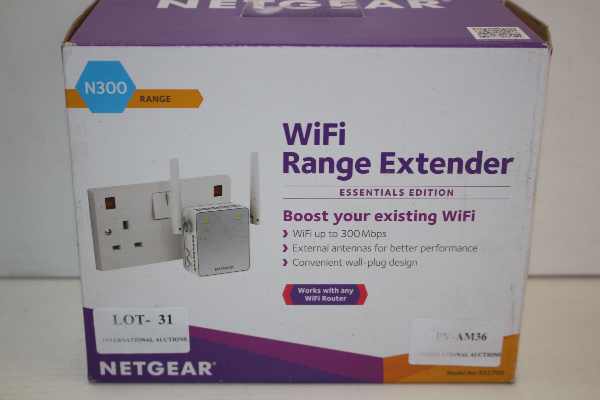 BOXED NETGEAR N300 RANGE WIFI RANGE EXTENDER ESSEN