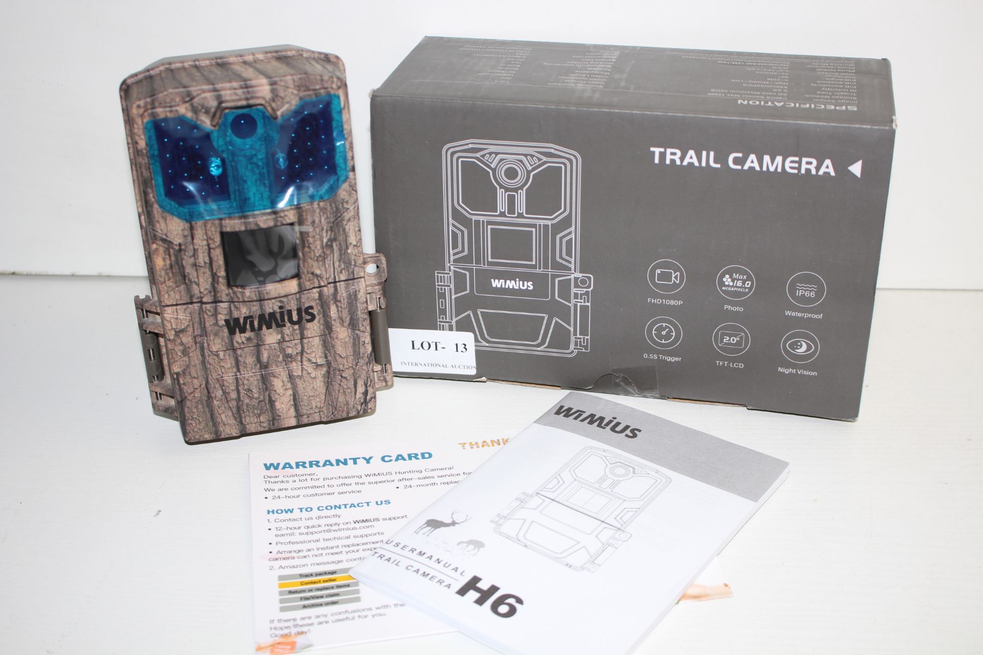 BOXED WIMIUS TRAIL CAMERA FHD1080P WATERPROOF NIGHTVISION RRP £63.45Condition ReportAppraisal