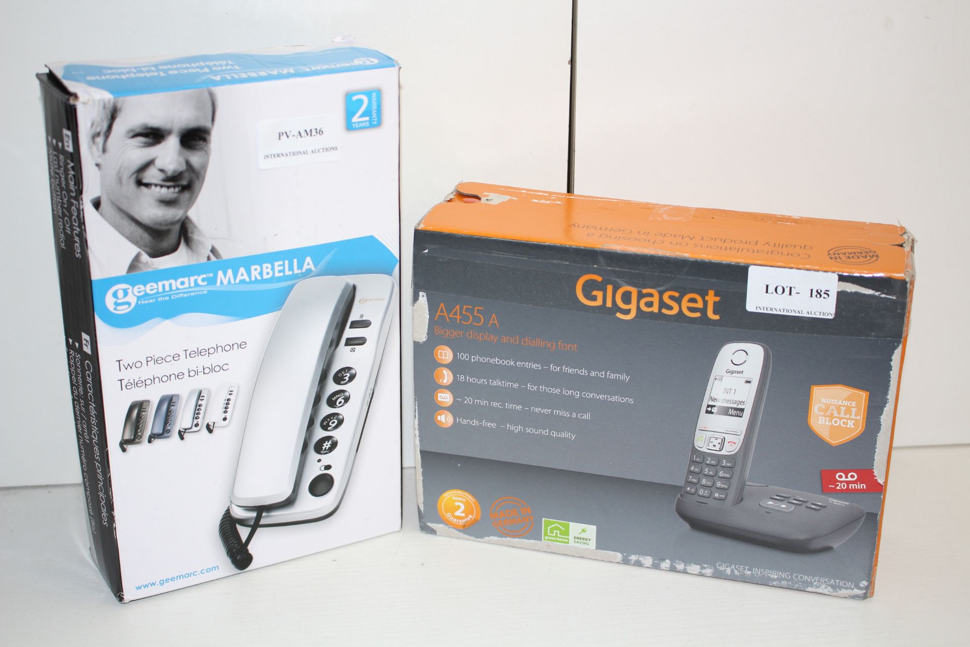 2X ASSORTED BOXED PHONES BY GIGASET & GEEMARC (IMAGE DEPICTS STOCK)Condition ReportAppraisal