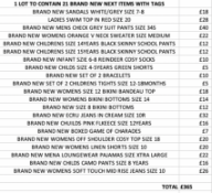 TOTAL RRP-£365.00 1 LOT TO CONTAIN 21 BRAND NEW NEXT ITEMS WITH TAGS SEE IMAGE (1004)Condition