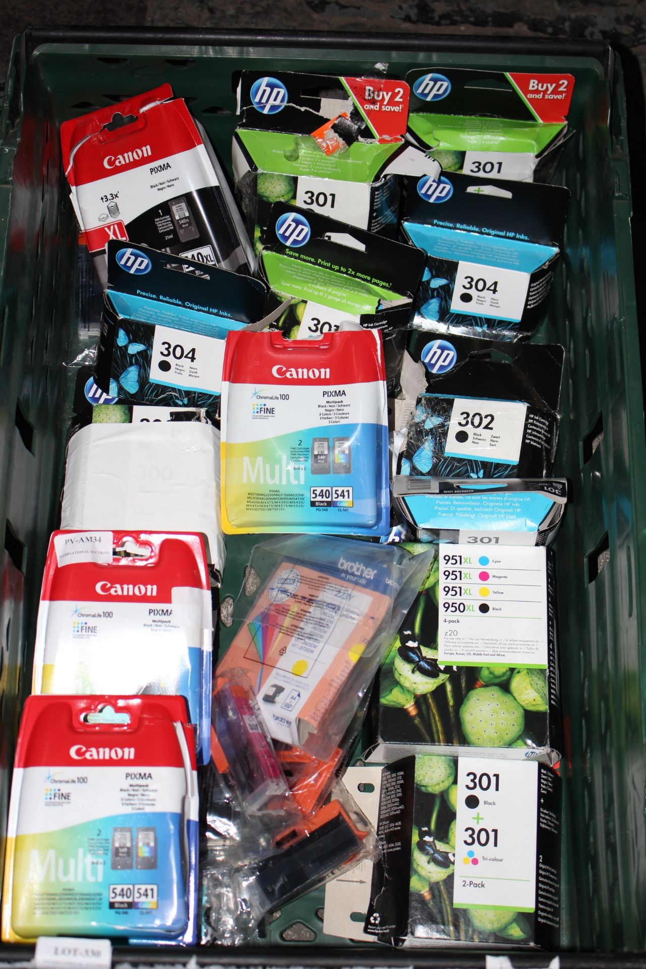 20X ASSORTED INK CARTRIDGES BY HP, CANON, BROTHER & OTHER (IMAGE DEPICTS STOCK)Condition