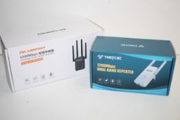 2X BOXED ASSORTED ITEMS TO INCLUDE COMFAST 1200MBPS DUAL-BAND REPEATER & THOTEC 1200MBPS DUAL-BAND