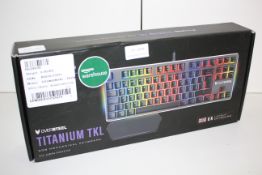 BOXED OVERSTEEL TITANIUM TKL RGB MECHANICAL KEYBOARD RRP £75.00Condition ReportAppraisal Available