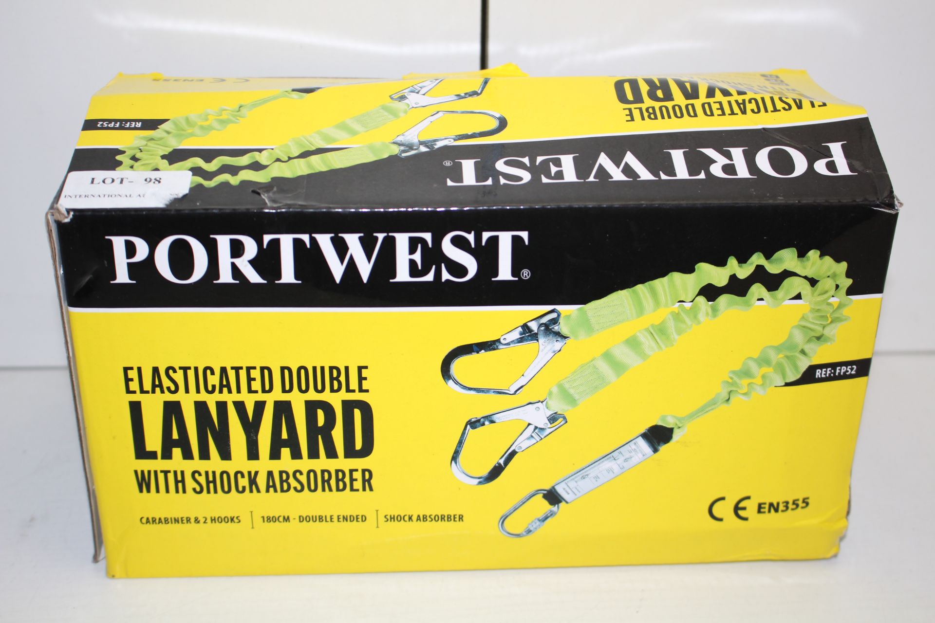 BOXED PORTWEST ELASTICATED DOUBLE LANYARD WITH SHOCK ABSORBER FP52 RRP £19.94Condition