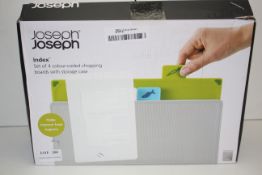 BOXED JOSEPH JOSEPH INDEX SET OF 4 COLOUR-CODED CHOPPING BOARDS RRP £41.60Condition