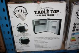 BOXED KUHLA TABLE TOP BLACK FRIDGE 43LITRE RRP £75.00Condition ReportAppraisal Available on Request-