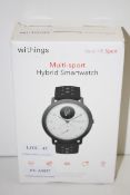 BOXED WITHINGS MULTI-SPORT HYBRID SMARTWATCH STEEL HR SPORT RRP £158.29Condition ReportAppraisal