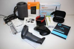 12X ASSORTED ITEMS TO INCLUDE WD PASSPORT, SAMSUNG EAR BUDS, ALFA & OTHER (IMAGE DEPICTS STOCK)