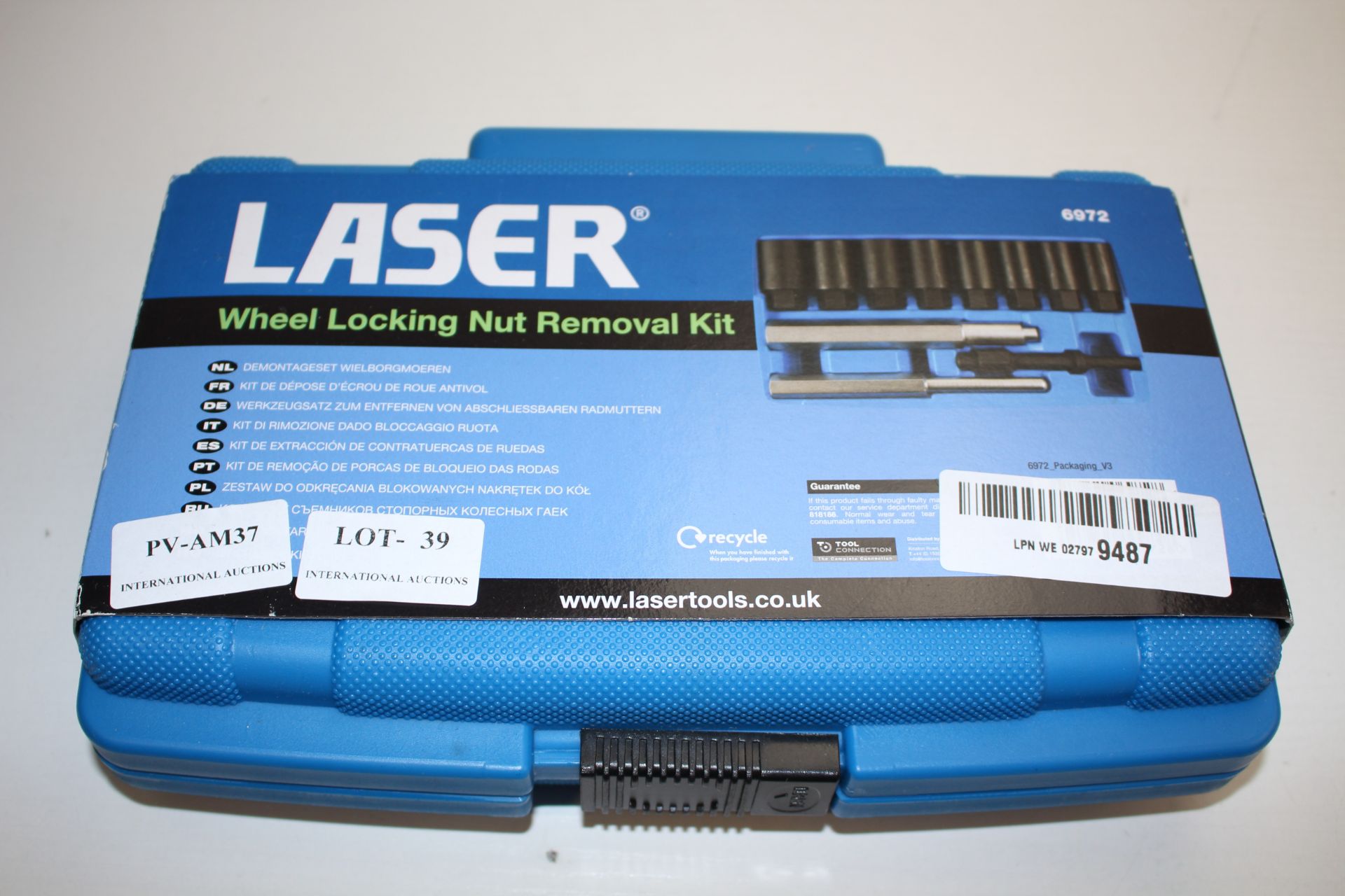 BOXED LASER WHEEL LOCKING NUT REMOVAL KIT 6972 RRP £59.89Condition ReportAppraisal Available on