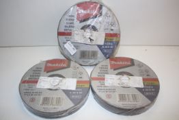 X 3 PACKS OF MAKITA ABRASIVE WHEELS EACH PACK CONTAINS 9 WHEELS RRP £60Condition ReportAppraisal