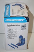BOXED SILVERLINE HYDRAULIC BOTTLE JACK 2 TONNE RRP RRP £14.99Condition ReportAppraisal Available