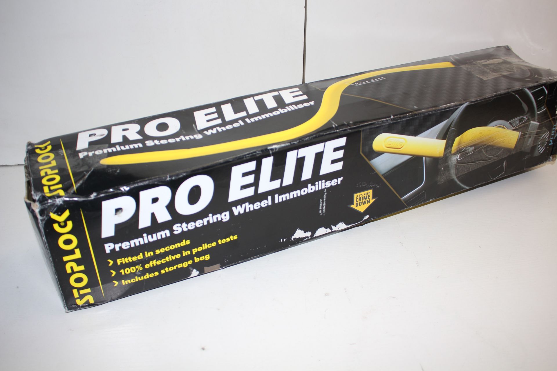 BOXED STOPLOCK PRO ELITE PREMIUM STEERING WHEEL IMMOBILISER RRP £59.99Condition ReportAppraisal