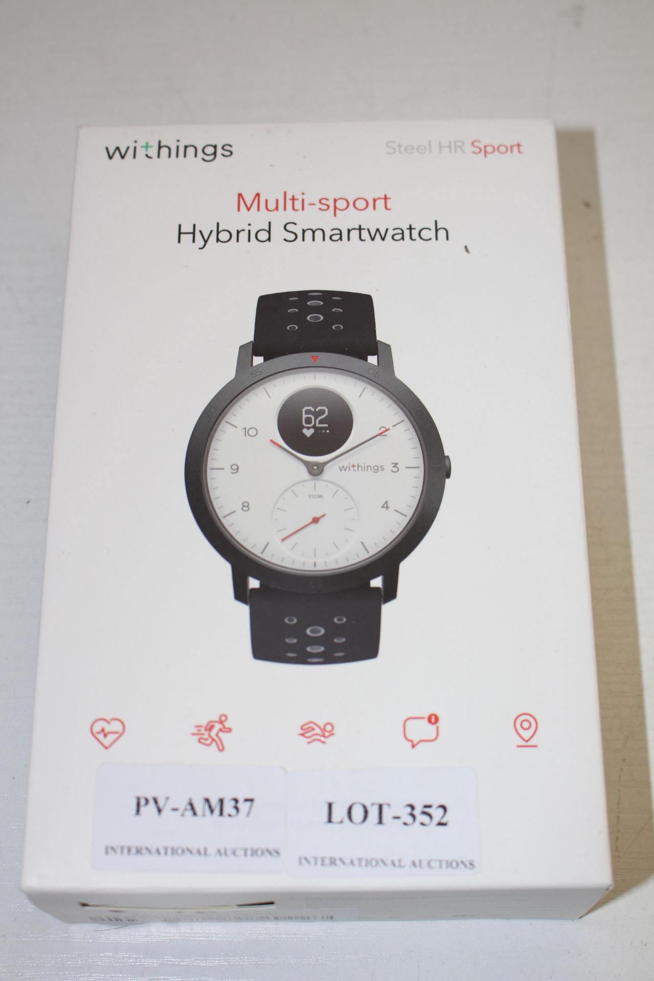 BOXED WITHINGS MULTI-SPORT HYBRID SMARTWATCH STEEL HR SPORT RRP £158.29Condition ReportAppraisal