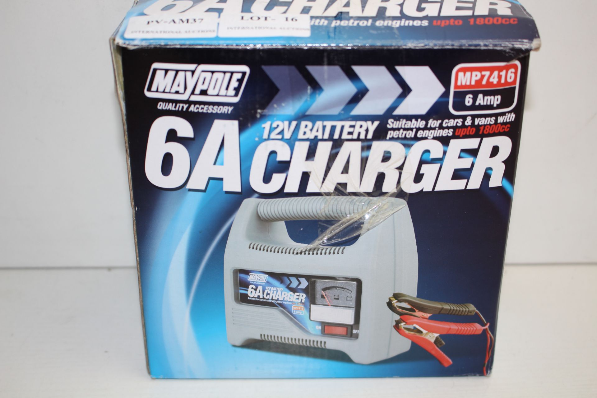 BOXED MAYPOLE 6A 12V BATTERY CHARGER MODEL: MP7416 RRP £24.99Condition ReportAppraisal Available