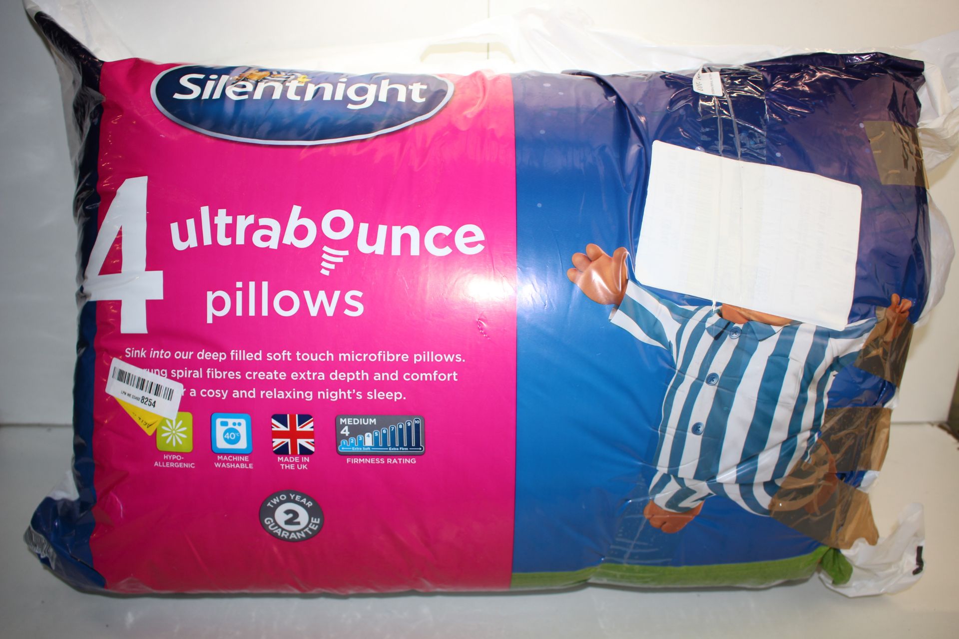4X BAGGED SILENTNIGHT ULTRABOUNCE PILLOWS RRP £24.99Condition ReportAppraisal Available on