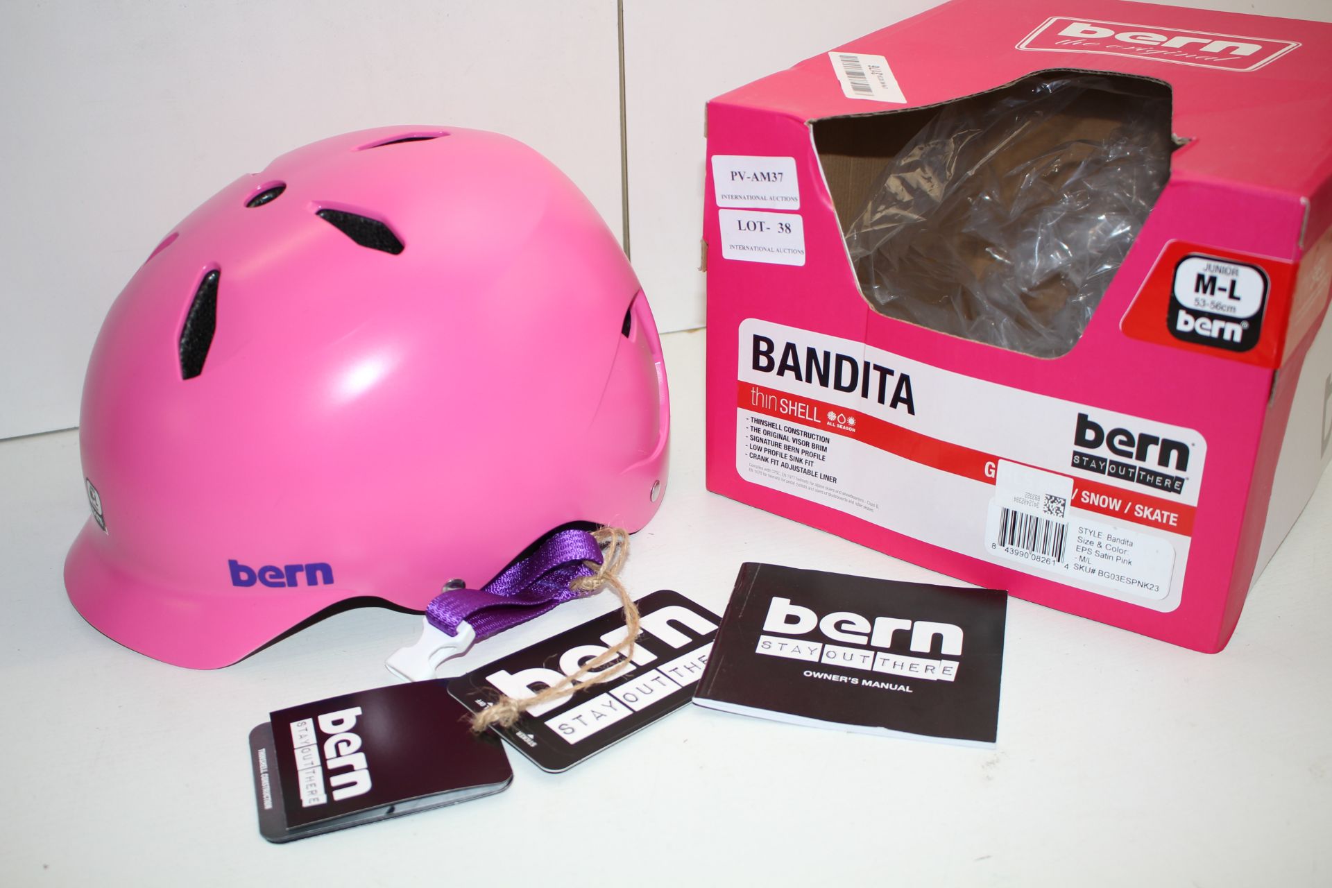 BOXED WITH TAGS BERN BANDITA THIN SHELL BIKE/SNOW/SKATE JUNIOR M-L 53-56CM RRP £59.99Condition